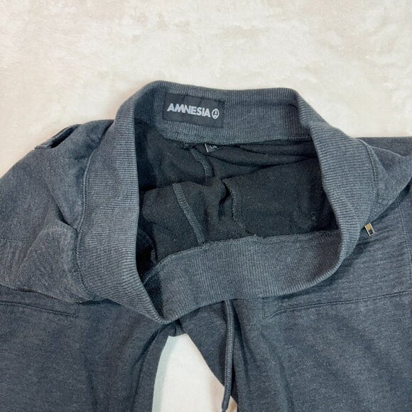 Amnesia Black Jogger Sweatpants with Zip Pockets Men's Size L - Casual Bottoms - Picture 4 of 12